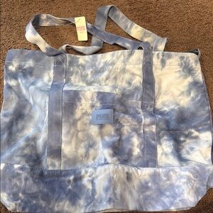 PINK Victoria's Secret Blue Tie-Dye Tote Bag